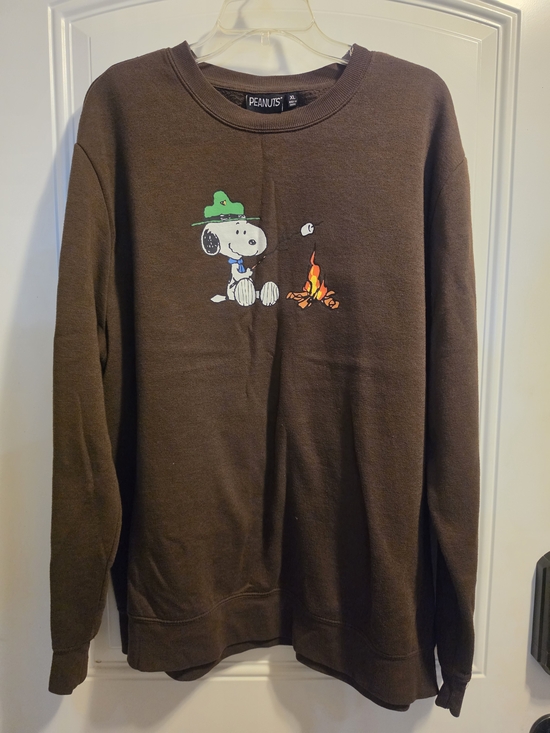 Peanuts Other - Peanuts Men's Brown Snoopy Campfire Crewneck Sweatshirt